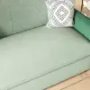 170 cm 2-Seater Green Velvet Convertible Sleeper Sofa with Storage & Pillows – Queen