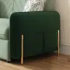 170 cm 2-Seater Green Velvet Convertible Sleeper Sofa with Storage & Pillows – Queen