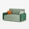 170 cm 2-Seater Green Velvet Convertible Sleeper Sofa with Storage & Pillows – Queen