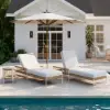Ropipe Outdoor Rope-Woven Lounge Chair with Adjustable Backrest & Wheels