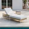 Ropipe Outdoor Rope-Woven Lounge Chair with Adjustable Backrest & Wheels