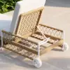 Ropipe Outdoor Rope-Woven Lounge Chair with Adjustable Backrest & Wheels