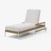 Ropipe Outdoor Rope-Woven Lounge Chair with Adjustable Backrest & Wheels