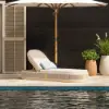 Costra Outdoor Aluminum & Rope Weave Reclining Chaise Lounge in Ivory