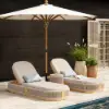 Costra Outdoor Aluminum & Rope Weave Reclining Chaise Lounge in Ivory