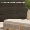 Costra Outdoor Aluminum & Rope Weave Reclining Chaise Lounge in Ivory