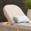 Costra Outdoor Aluminum & Rope Weave Reclining Chaise Lounge in Ivory