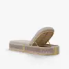 Costra Outdoor Aluminum & Rope Weave Reclining Chaise Lounge in Ivory