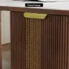 Modern 160 cm Rounded Edge Walnut Sintered Stone Desk with Dual Storage