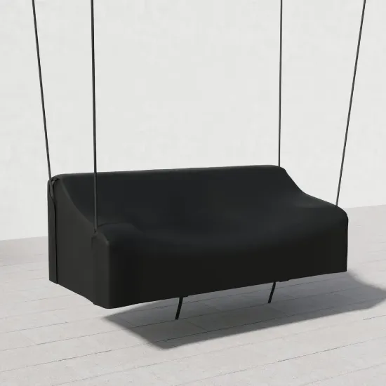 600D Tough Canvas Waterproof Outdoor Swing Covers in Black