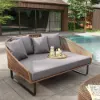 600D Tough Canvas Waterproof Outdoor Daybed Covers in Black