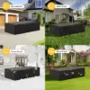 600D Tough Canvas Waterproof Outdoor Coffee Table Covers in Black