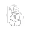 Arcora Green Velvet Counter Stool with Upholstered, 1 Piece
