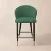 Arcora Green Velvet Counter Stool with Upholstered, 1 Piece
