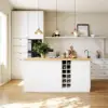 Japandi 180 cm Natural & White Kitchen Island with Storage & LED Lighting