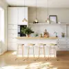 Japandi 180 cm Natural & White Kitchen Island with Storage & LED Lighting