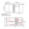 Japandi 180 cm Natural & White Kitchen Island with Storage & LED Lighting