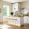 Japandi 180 cm Natural & White Kitchen Island with Storage & LED Lighting