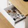 Japandi 180 cm Natural & White Kitchen Island with Storage & LED Lighting