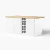 Japandi 180 cm Natural & White Kitchen Island with Storage & LED Lighting