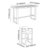 Tevara 7-Piece Teak Outdoor Bar Setting with 6 Bar-Height Chairs