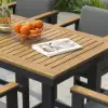 Tevara 7-Piece Teak Outdoor Bar Setting with 6 Bar-Height Chairs