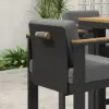Tevara 7-Piece Teak Outdoor Bar Setting with 6 Bar-Height Chairs