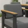 Tevara 7-Piece Teak Outdoor Bar Setting with 6 Bar-Height Chairs