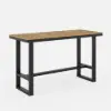 Tevara 7-Piece Teak Outdoor Bar Setting with 6 Bar-Height Chairs