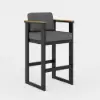 Tevara 7-Piece Teak Outdoor Bar Setting with 6 Bar-Height Chairs