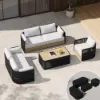 Picture of 600D Tough Canvas Waterproof Outdoor Patio Furniture Set Covers in Black