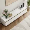 218 cm White Sintered Stone Top TV Stand with 4 Drawers
