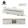 218 cm White Sintered Stone Top TV Stand with 4 Drawers