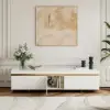 218 cm White Sintered Stone Top TV Stand with 4 Drawers