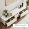 218 cm White Sintered Stone Top TV Stand with 4 Drawers