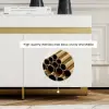 218 cm White Sintered Stone Top TV Stand with 4 Drawers