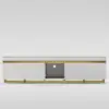 218 cm White Sintered Stone Top TV Stand with 4 Drawers