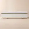 218 cm White Sintered Stone Top TV Stand with 4 Drawers