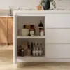 Modern 127 cm Marble Veneer Kitchen Island with Ample Storage, White