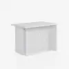 Modern 127 cm Marble Veneer Kitchen Island with Ample Storage, White