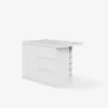 Modern 127 cm Marble Veneer Kitchen Island with Ample Storage, White