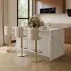 Modern 183 cm Sintered Stone Kitchen Island with Ample Storage, White