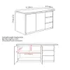Modern 183 cm Sintered Stone Kitchen Island with Ample Storage, White