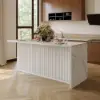 Modern 183 cm Sintered Stone Kitchen Island with Ample Storage, White