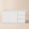 Modern 183 cm Sintered Stone Kitchen Island with Ample Storage, White