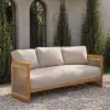 Boheva 4-Piece Outdoor Teak & Rope Weave Sofa Set with Coffee Table for 4
