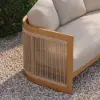 Boheva 4-Piece Outdoor Teak & Rope Weave Sofa Set with Coffee Table for 4