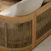 Boheva 4-Piece Outdoor Teak & Rope Weave Sofa Set with Coffee Table for 4