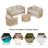 Boheva 4-Piece Outdoor Teak & Rope Weave Sofa Set with Coffee Table for 4