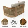 Boheva 4-Piece Outdoor Teak & Rope Weave Sofa Set with Coffee Table for 4
